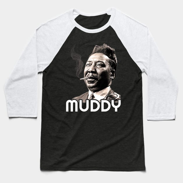 Muddy Waters // Blues Icon Tribute Baseball T-Shirt by darklordpug